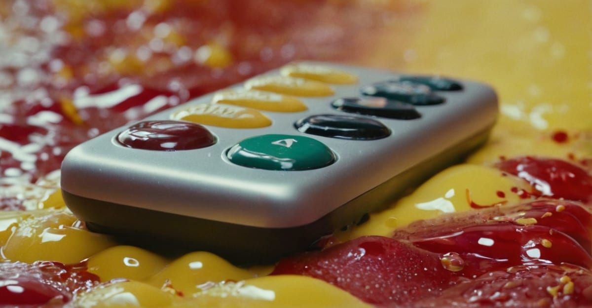 food spills on remote control